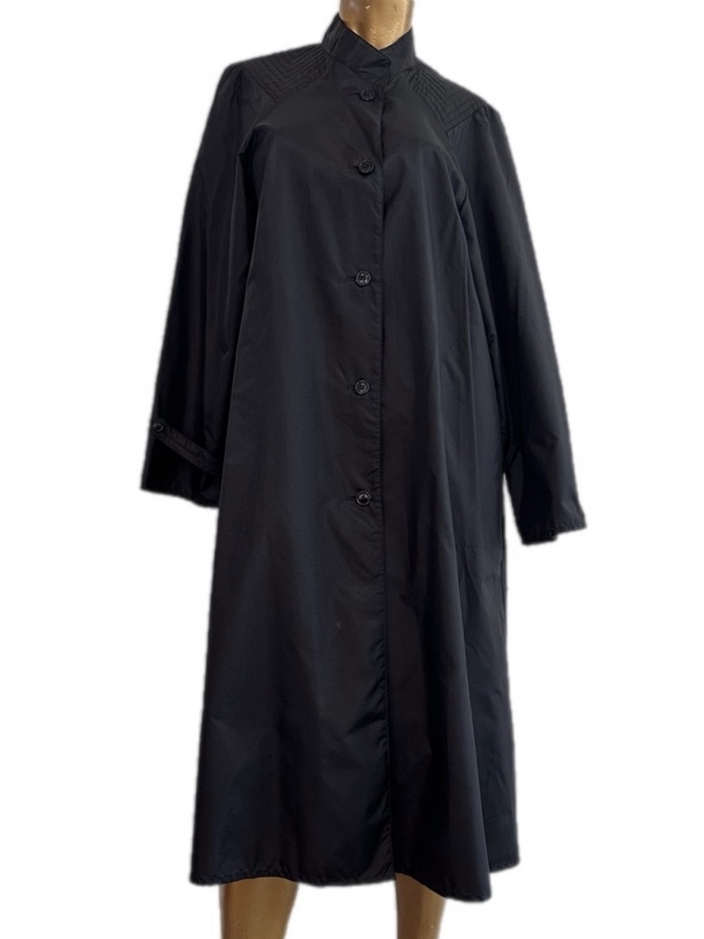 Vintage The Totes Coat Classic Black nylon rain jacket size 14